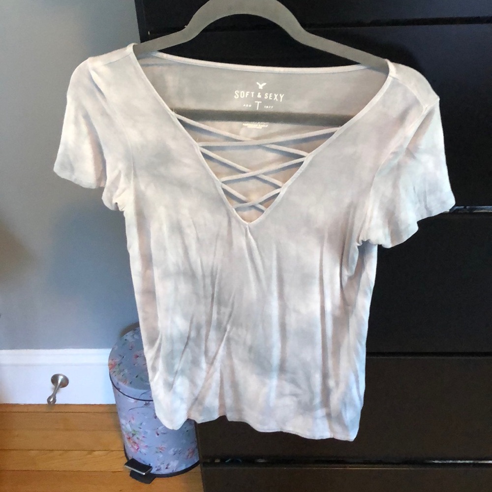 Tie dye blue T